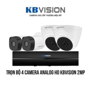 Trọn bộ 4 camera Analog HD KBVISION 2MP giá rẻ