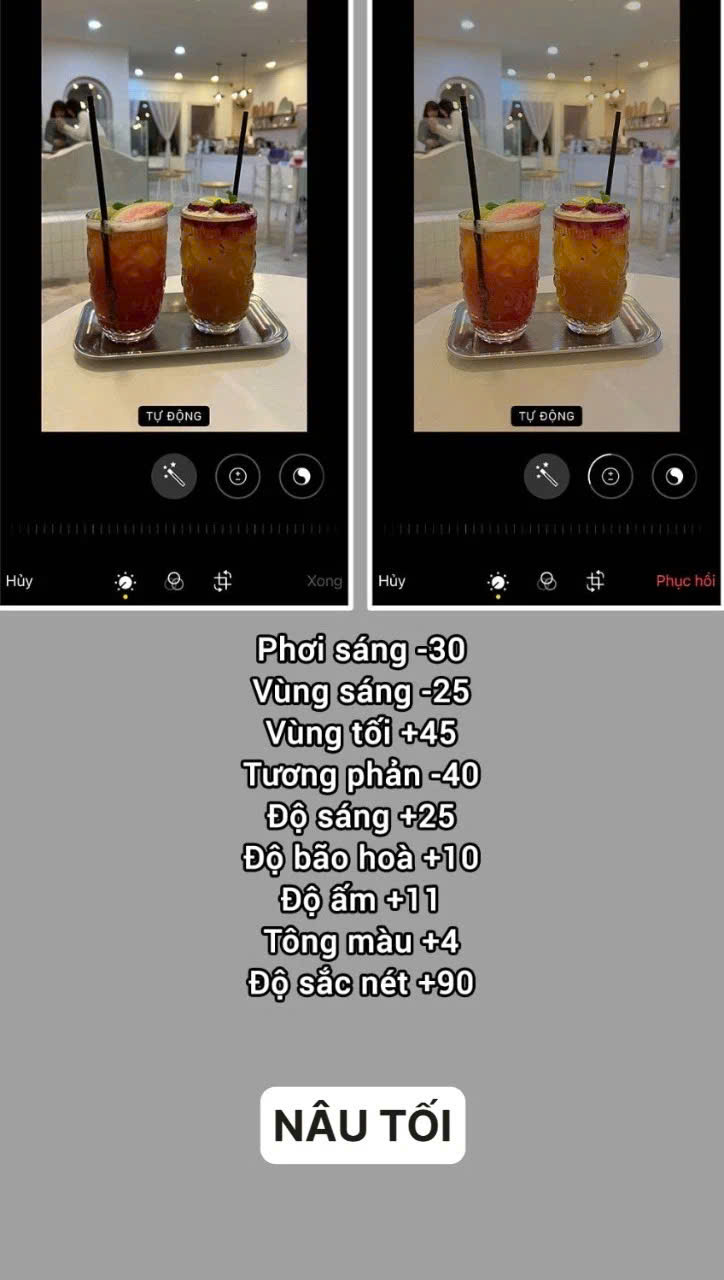 Công thức chỉnh ảnh đẹp iPhone