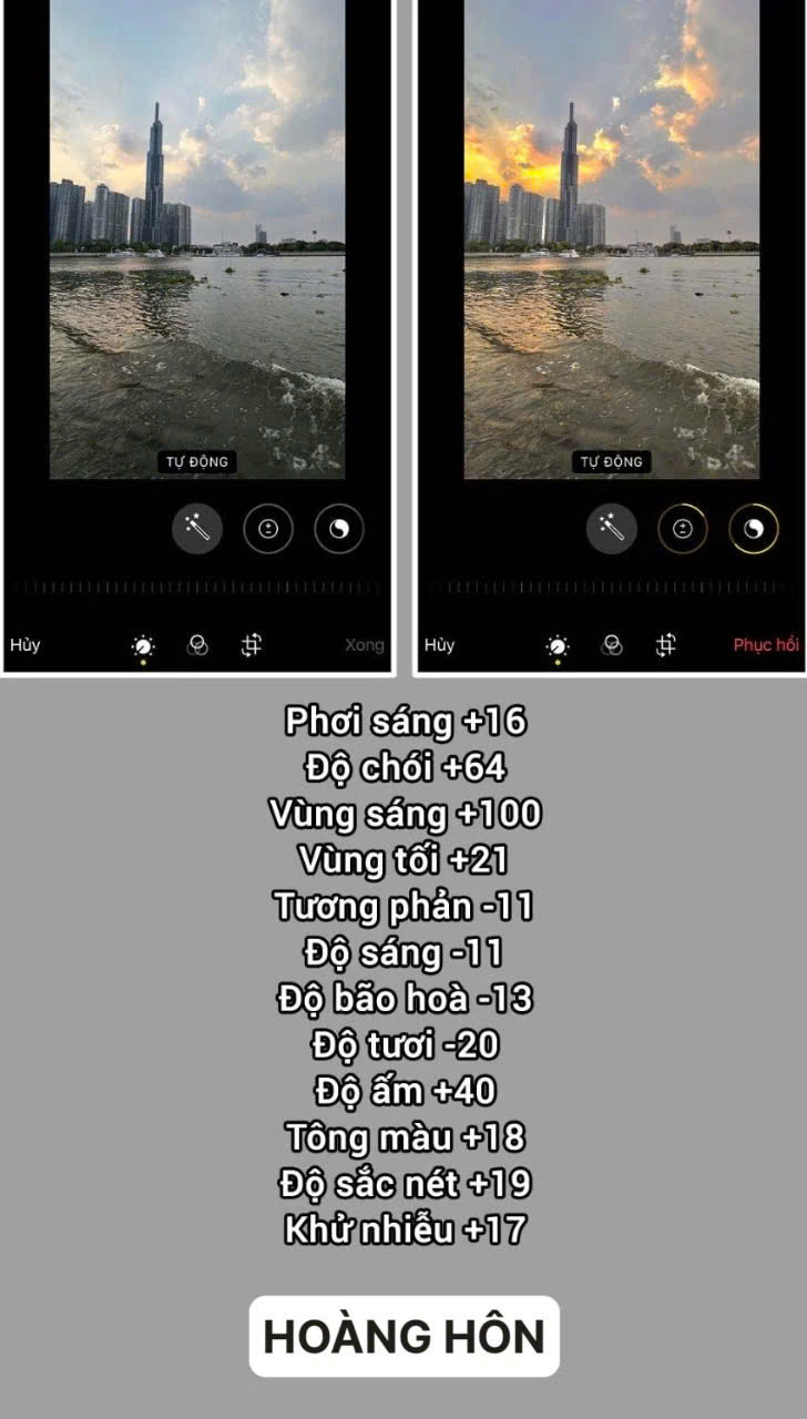 Công thức chỉnh ảnh đẹp iPhone