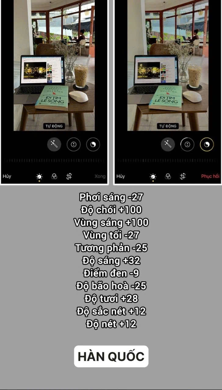 Công thức chỉnh ảnh đẹp iPhone