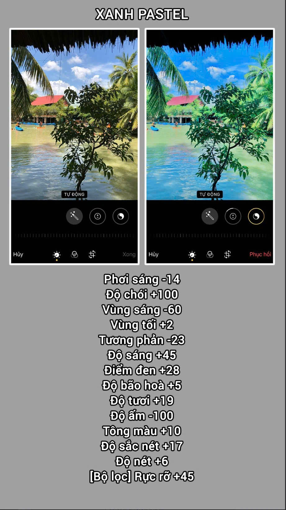 Công thức chỉnh ảnh đẹp iPhone