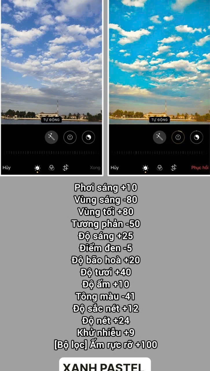 Công thức chỉnh ảnh đẹp iPhone